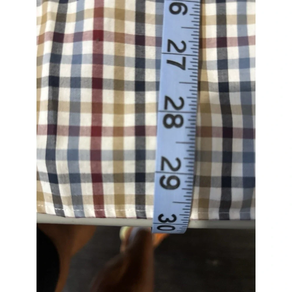 Banana Republic‎ Large Red Blue Plaid Button Up Long Sleeve Mens